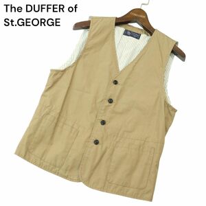 The DUFFER of St.GEORGE ダファー オブ セントジョージ 通年 裏ストライプ★ コットン ベスト Sz.M　メンズ 日本製　A4T02459_3#O