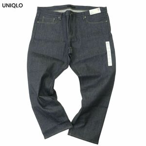 新品★ 未使用 UNIQLO ユニクロ ストレッチ セルビッジ★ 赤耳 SLIM FIT デニム パンツ ジーンズ Sz.42　メンズ 大きい 特大　A4B01342_3#R