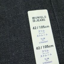 新品★ 未使用 UNIQLO ユニクロ ストレッチ セルビッジ★ 赤耳 SLIM FIT デニム パンツ ジーンズ Sz.42　メンズ 大きい 特大　A4B01341_3#R_画像10