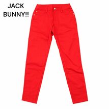 JACK BUNNY!! ジャックバニー パーリーゲイツ 通年 プリント ストレッチ スリム スラックス パンツ Sz.1　レディース ゴルフ　A4B01407_3#R_画像2
