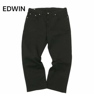 EDWIN エドウィン S403 ストレッチ★ ブラック デニム パンツ ジーンズ Sz.38　メンズ 黒 大きいサイズ 特大　A4B01425_3#R