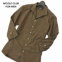 NICOLE CLUB FOR MEN ニコルクラブ フォーメン 春夏 襟ワイヤー★ 7分袖 イタリアンカラー シャツ Sz.48　メンズ　A4T02722_3#A_画像1