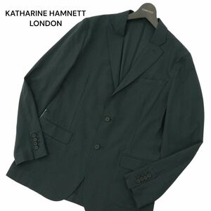 KATHARINE HAMNETT LONDON キャサリン ハムネット 春夏 シアサッカー★ ストライプ テーラード ジャケット Sz.XL　メンズ 灰　A4T02576_3#M