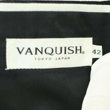 美品★ VANQUISH ヴァンキッシュ 通年 総裏 1B スリム アンコン テーラード ジャケット Sz.42　メンズ 黒　A4T02912_3#O_画像6