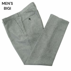 MEN'S BIGI メンズビギ 通年 カラミ織★ ストレッチ テーパード スラックス パンツ Sz.4　メンズ グレー　A4B01509_3#R