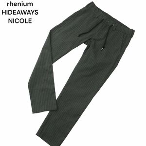 rhenium HIDEAWAYS NICOLE ハイダウェイ ニコル 通年 イージー ストレッチ★ ストライプ テーパード パンツ Sz.46　メンズ　A4B01506_3#R