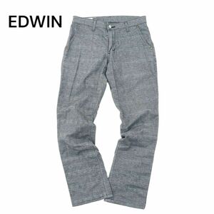 EDWIN エドウィン E43FCS 春夏 麻 リネン混★ ストレッチ グレンチェック パンツ Sz.29　メンズ 日本製　A4B01483_3#P