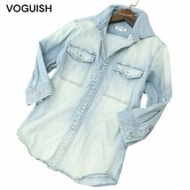 VOGUISH ヴォーギッシュ ルパート 通年 USED加工★ 7分袖 デニム ワーク シャツ Sz.M　メンズ　A4T02952_3#C_画像1