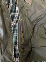 希少 80's 2crown初期 Barbour Beaufort バブアー ビューフォート C40 英国製 棒ジップ 黒金具 ヴィンテージ vintage 2crest 2warrant_画像7