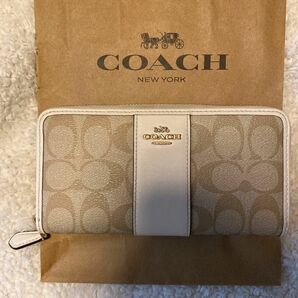 COACH コーチ 財布 レディース F54630 IMDQC シグネチャー コーテッド キャンバス アヴァ 長財布