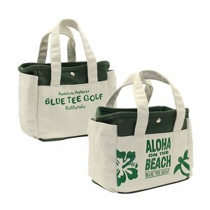 ■4 送料無料【グリーン】ブルーティーゴルフ ALOHA ON THE BEACHラウンドトートバッグ【TT-004】 BLUE TEE GOLF
