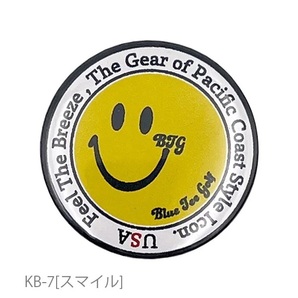 7【KB-7(スマイル)】ブルーティーゴルフ 缶バッヂマーカー 【AC-022】BLUE TEE GOLF CALIFORNIA 送料無料