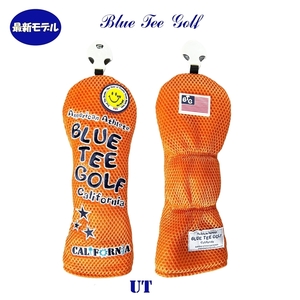 ■6送料無料オークション♪【UT:オレンジ】ブルーティーゴルフ【メッシュ スマイル】ユーティリティ用ヘッドカバー BLUE TEE GOLF DHC-007
