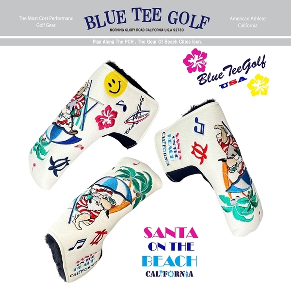 □ 送料無料 BPT-ブルーティーゴルフ 【サンタ オン ザビーチ SANTA ON THE BEACH】ブレード型用パターカバー BLUE TEE GOLF SHC-001