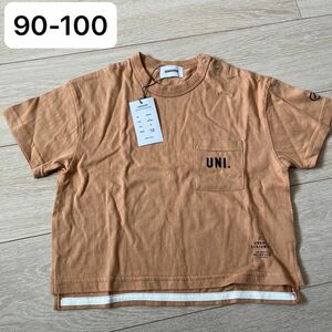 GENERATOR ジェネレーター 半袖Tシャツ 薄キャメル オレンジ シンプル 90-100 夏服 保育園 入園準備