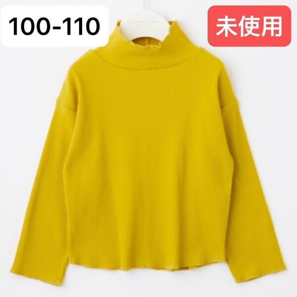 *ciaopanictypy チャオパニックティピー 配色ステッチハイネックリブカットソー 長袖 イエロー S 100-110