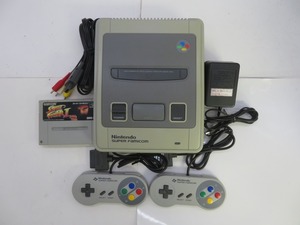 KMH1328★SFC スーパーファミコン本体一式セット ソフト1本付 本体(SNS-CPU-RGB-01) ACアダプター AVケーブル コントローラーx2 動作確認済