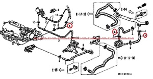 【ホンダ純正パーツ】PRELUDE BB1 （DOHC）ホースセット　ブリーザーヒーター A　オイルクーラーA B　未使用　希少在庫