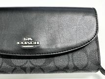 1円～COACH コーチ 長財布 ファスナー付き スリム エンベロープ ウォレット シグネチャー キャンパス 財布 Ｌ字ファスナー かぶせ蓋 _画像3