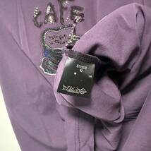 バレンザ VALENZA シャツ 半袖Tシャツ ラインストーン 42 L 紫 パープル (RF-010)_画像5