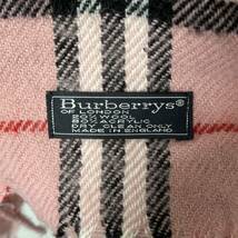 Burberry's バーバリーズ マフラー チェック柄 ピンク系 英国製 ロンドン (RF-114)_画像2