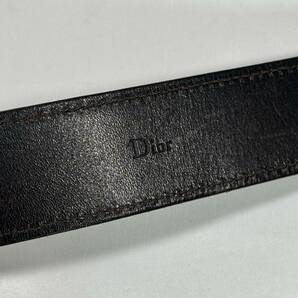 Dior HOMME ディオールオム Dバックル レザー ベルト ダークブラウン 90 105 (RF-139)の画像6