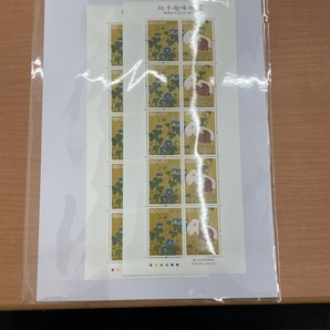 #76 未使用 切手 シート 2枚 切手趣味週間 朝顔狗子図杉戸(部分)  円山応挙の画像3