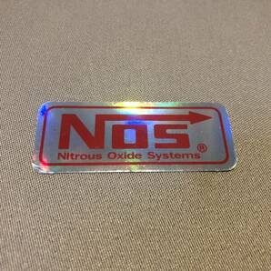 新品・即決・送料￥６３円～・’NOS(Nitrous Oxide System)'のメタリックステッカー・赤の画像1