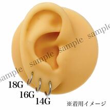 14G　セグメントリング　2本　軟骨　耳たぶ　フープ　ステンレス　ボディピアス_画像7