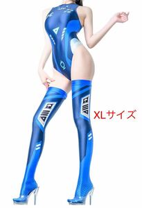 LOST-G セクシー 光沢 ハイレグ水着 ニーハイ タイツ シンプル RQ レースクイーン コスチューム レディースcosplay 大人用 水着 コスプレ