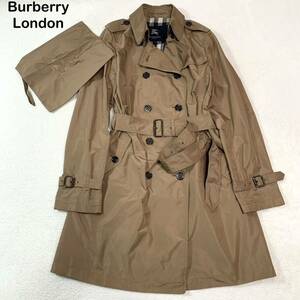 収納ポーチ付き！　☆試着のみ☆ Burberry ナイロン素材　トレンチコート　ノバチェック柄　レディース　