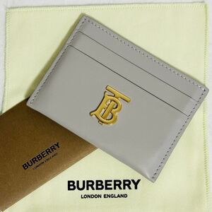 【美品】 BURBERRY バーバリー レザー カードケース カード入れ 名刺入れ メンズ レディース グレー系 パスケース