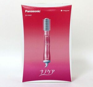 ○ 【未使用】 Panasonic ブラシ型ヘアドライヤー くるくるドライヤー ナノケア EH-KN97 ピンク ○MOF08681　ナノイー スタイリング