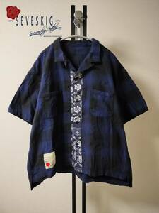 SEVESKIG/セヴシグ/セブシグ/BUFFALO CHECK BANDANA SHIRT/バッファローチェックバンダナフランネルオープンカラーシャツ