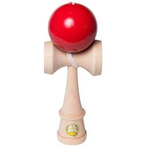 日本けん玉協会認定 New 競技用けん玉「大空」単色 赤 国産品 (OZORA KENDAMA)