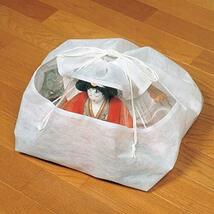 アストロ ひな人形 保存袋 ホワイト 5枚組 通気性の良い 不織布 収納袋 雛人形 巾着袋 透明窓付き 中身が分かる 1_画像3
