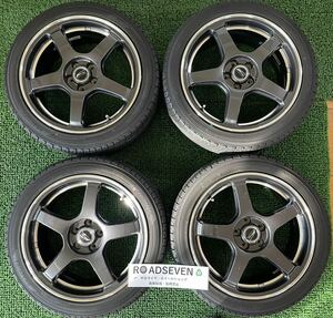 ★215/45R17 2023年製 YOKOHAMA PRACTIVA 夏タイヤアルミ付 FDirection 17×7J +48 100 5H 4本 中古 ★86、プリウス等★送料無料