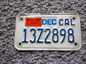 ＵＳＡ カリフォルニア オートバイ用 ナンバープレート カリフォルニア CALIFORNIA USA アメリカ