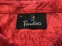 ★美品 Paradiso パラディーゾ ボタニカル柄 半袖ゴルフシャツ 4L ストレッチ 総柄 半袖シャツ ポロシャツ アロハシャツ ビッグサイズ_画像3