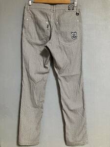 *PEARLY GATES Pearly Gates Smile pattern stretch Golf pants 4 total pattern navy white PG Smile .. Chan 