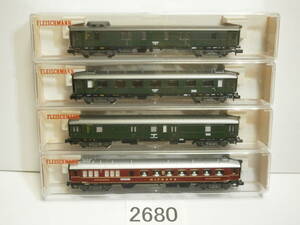 #2680# N gauge fly shu man FLEISCHMANN Germany . country railroad (nachis* Germany era ) DRG passenger car 4 both 