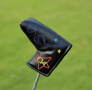 【新品 】韓国バージョンのMXgolfゴルフパターカバーピン型高級PUレザー製マレット磁石開閉 黒