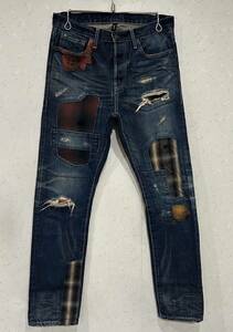 * gram glamb patchwork damage repair processing Denim pants 2 BJBD.C