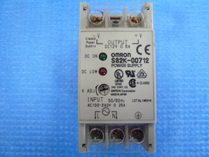 中古現状渡品 OMRON POWER SUPPLY パワーサプライ S82K-00712 INPUT AC100-240V 0.25A OUTPUT DC12V 0.6A オムロン