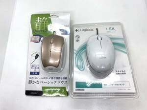 11235★未開封 マウス 2個セット 有線マウス ロジクール LOGICOOL LS-1t Digio2 デジオツー MUS-UKT124 レーザーマウス USB 箱潰れあり