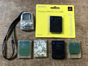 Playstation PS1 PS2 lots of 6 Sony Official Memory Cards etc. tested PS1 PS2 メモリーカード 計6個 セット まとめ 動作確認済 D459