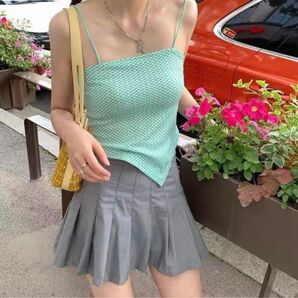 【クーポン対応】格子縞の小さなビスチェデザインセンスキャミソール
