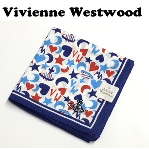【Vivienne Westwood】(NO.3097）ヴィヴィアンウエストウッド ハンカチ 星　ハート　未使用　50cm