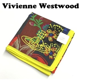 【Vivienne Westwood】(NO.3091）ヴィヴィアンウエストウッド ハンカチ 花柄　イエローORB　未使用　50cm