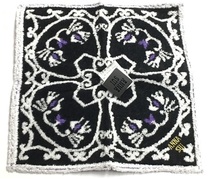 【ANNA SUI】（NO.5846）アナスイ タオルハンカチ　ネコ柄　ブラック×ホワイト　未使用　25cm_画像3